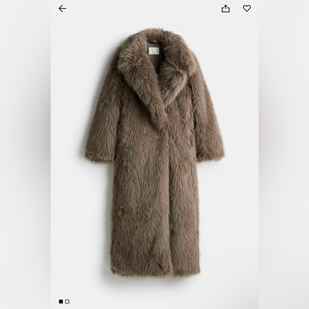 H&M FLUFFY MAXI COAT